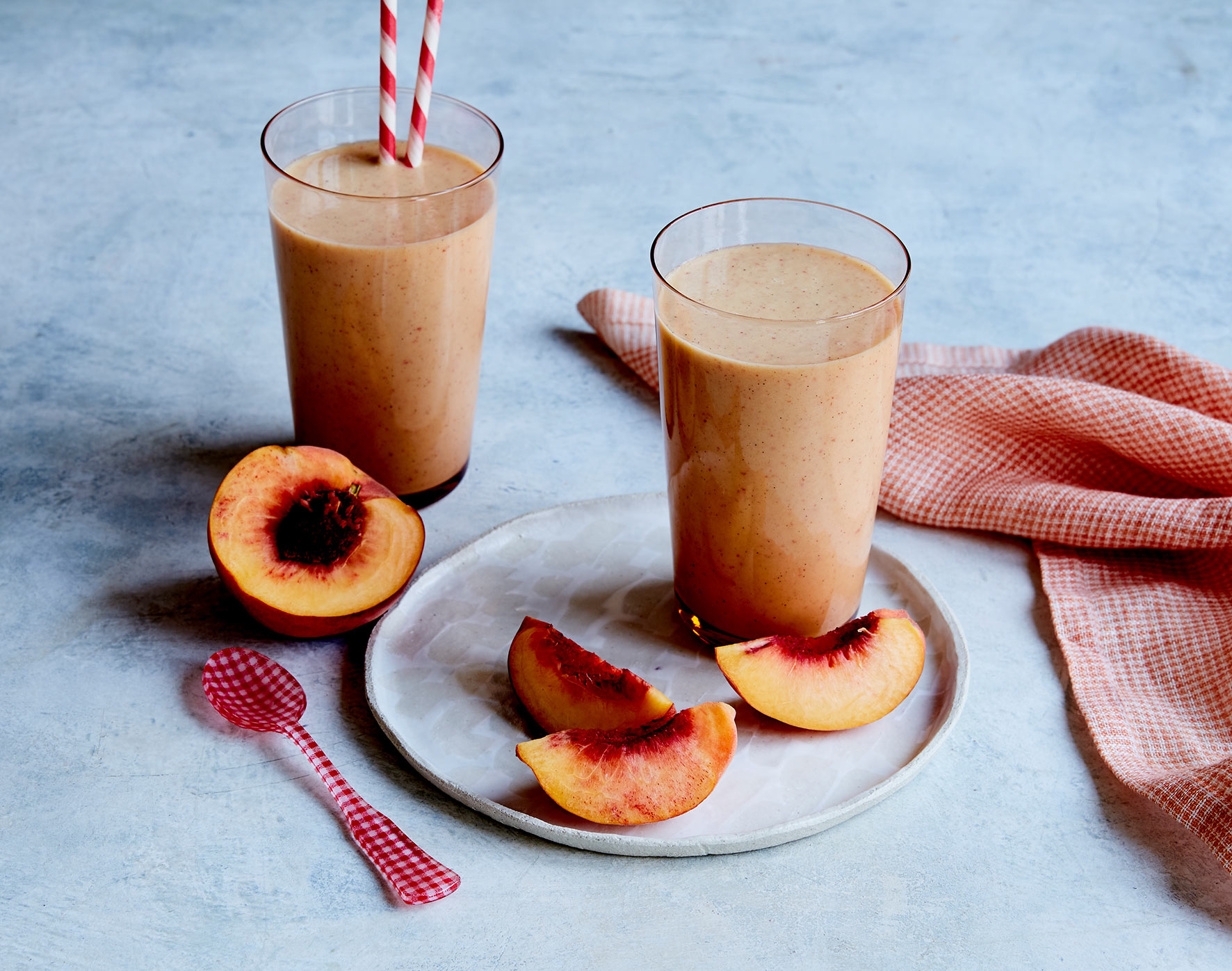 Vegan Peaches and Cream Protein Smoothie