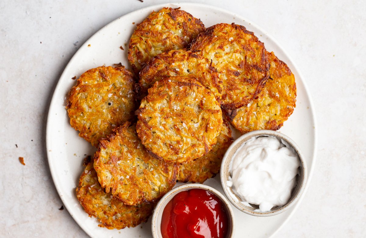 Baked vegan sweet potato hash browns - Lazy Cat Kitchen