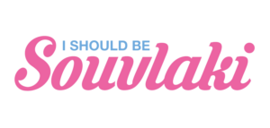 I Should Be Souvlaki logo on white background.