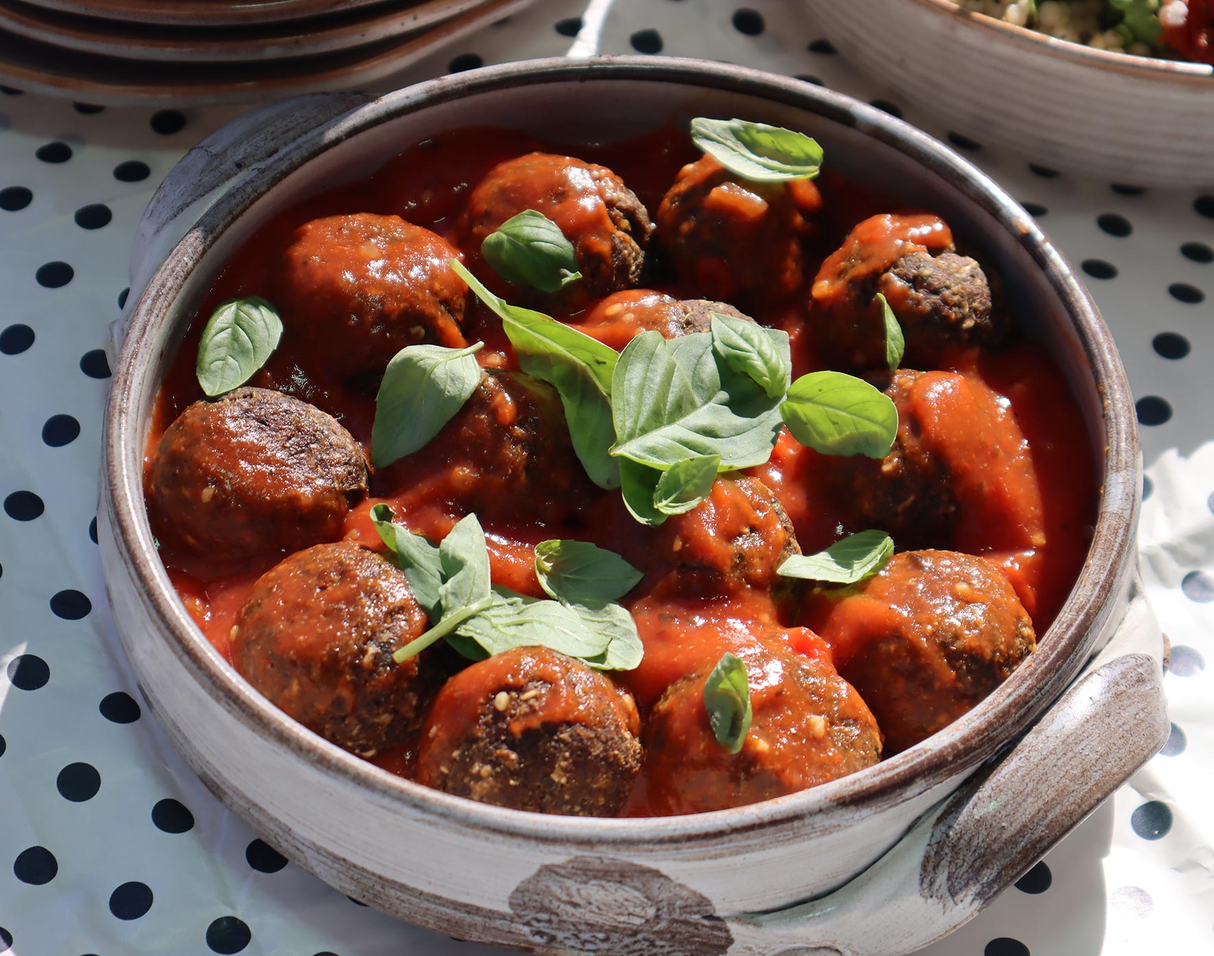 Mushroom 'Meatballs' in Napolitana Sauce - Vegan Recipe