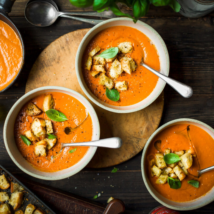 Creamy tomato basil soup