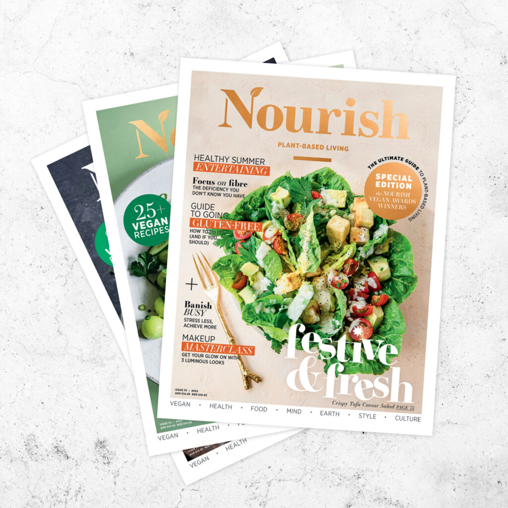 Nourish mag, a publication about plant-based eating